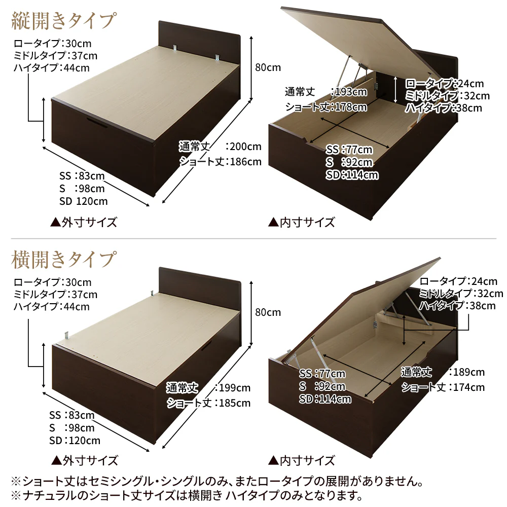 【お客様組み立て】日本製 ガス圧跳ね上げベッド（フラットヘッド・縦開き）通常丈：ダークブラウン - Image 6