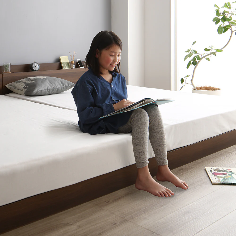 LED照明＆棚付きローベッド 『Famite ファミーテ』 ホワイト - Image 45