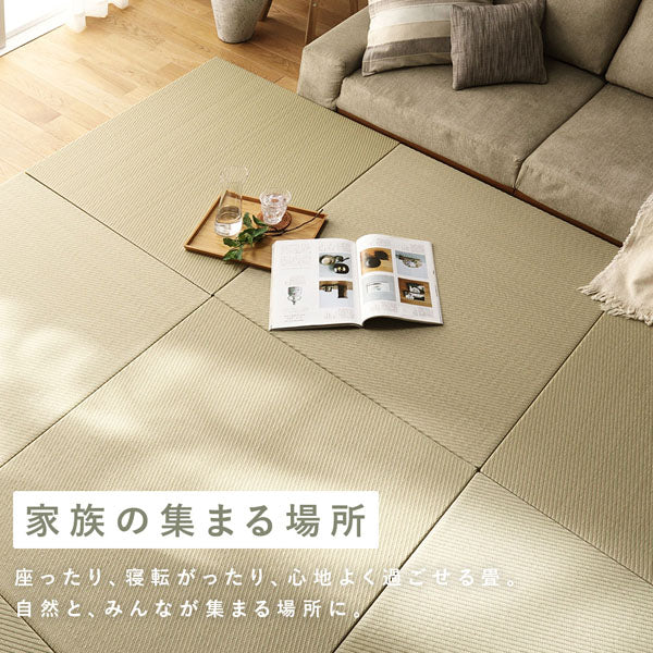 水拭き可 軽量 い草風 置き畳 ユニット畳 82cm幅 【単色】【1枚(単品)】グレー - Image 8
