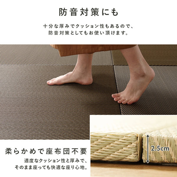 水拭き可 軽量 い草風 置き畳 ユニット畳 82cm幅 【単色】【9枚セット】グレー - Image 16