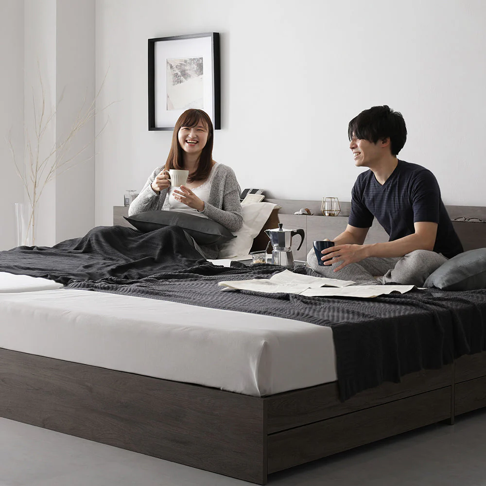 引き出し収納付きベッド 『Serest セレスト』 2台セット ブラック - Image 42