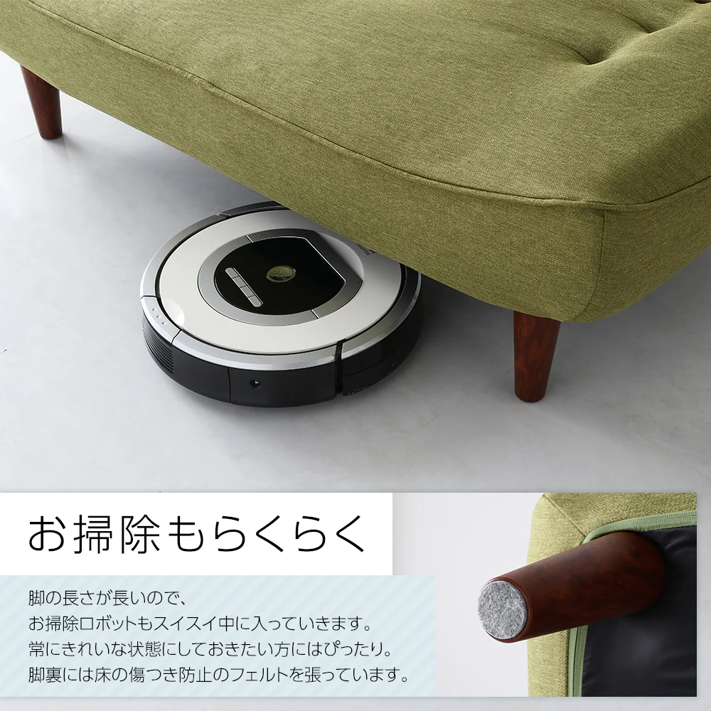 日本製 リクライニング ハイバックソファ 1人掛け単品 デニム生地 インディゴブルー - Image 12