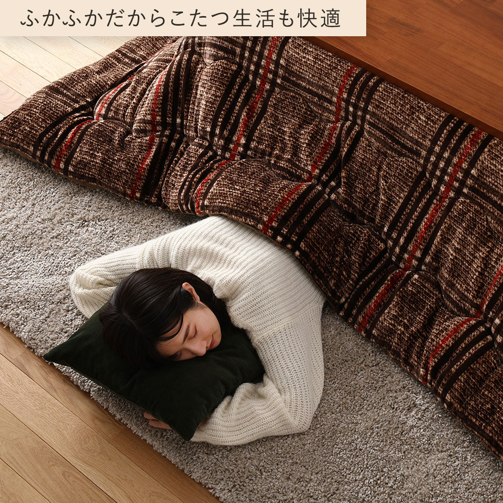 チェック柄こたつ掛け布団 単品 四角形 レッド - Image 10