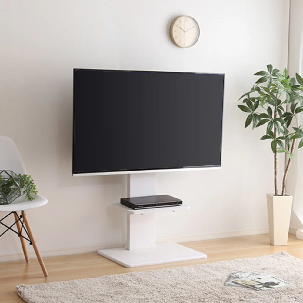 壁寄せTVスタンド（固定タイプ） ハイタイプ 棚付き ブラウン - Image 20