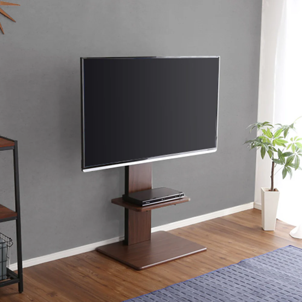 壁寄せTVスタンド（固定タイプ） ハイタイプ 棚付き ブラウン - Image 22