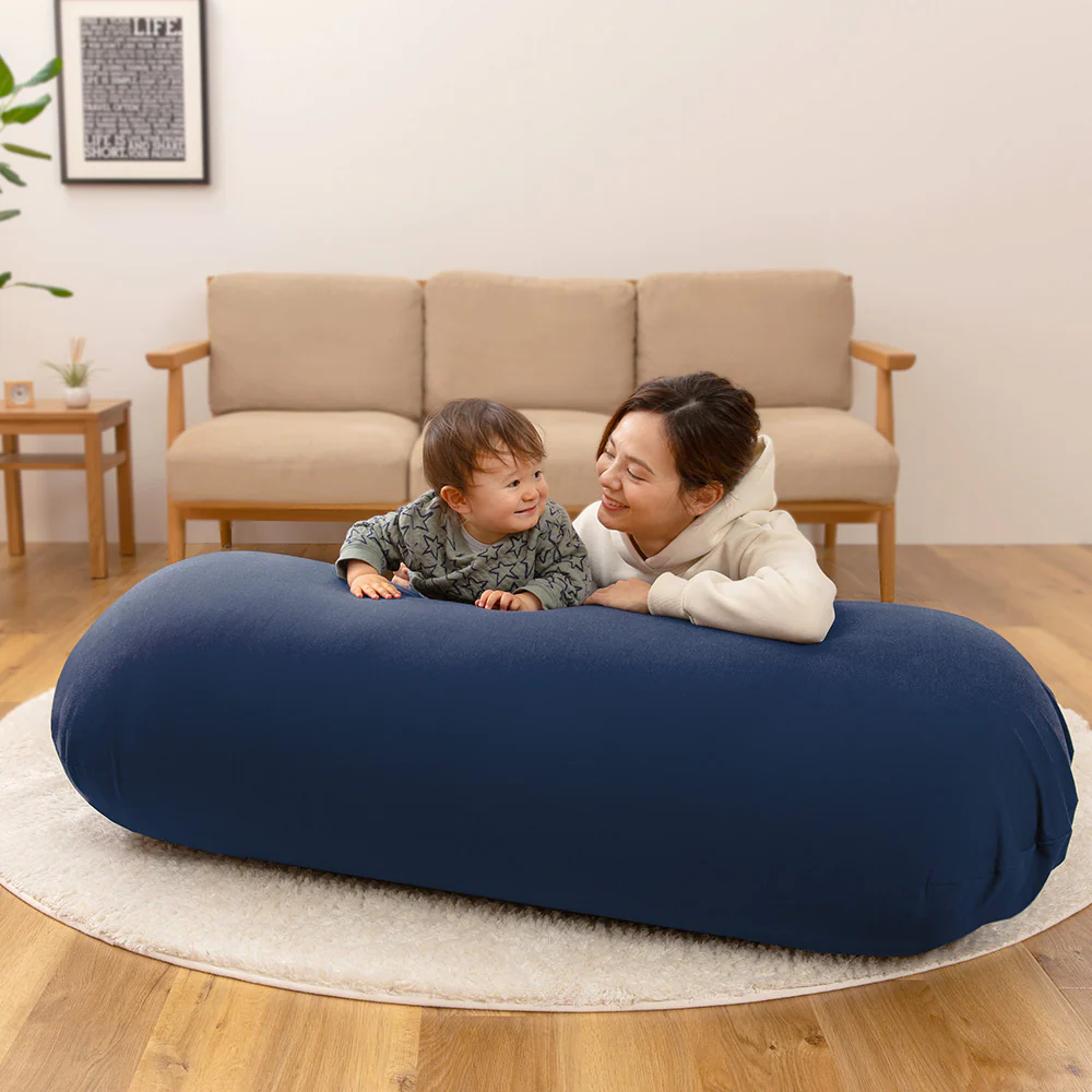 日本製 おおきなビーズクッション グレー - Image 4