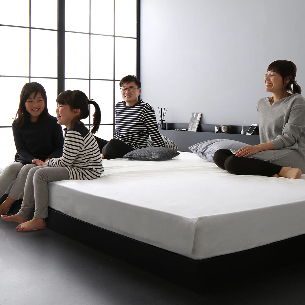 LED照明＆棚付き 連結ローベッド 『Famite ファミーテ』 グレージュ - Image 37