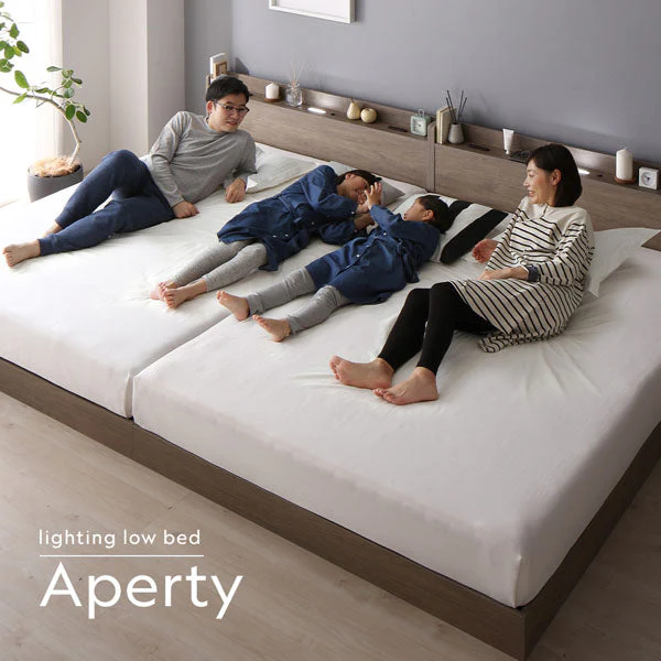 LED照明＆棚付き 連結ローベッド 『Aperty アペルティ』 ストーングレー - Image 10