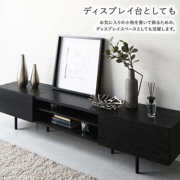 異素材MIX ワイド テレビボード 『Stova ストーヴァ』 幅120cm ブラック - Image 20
