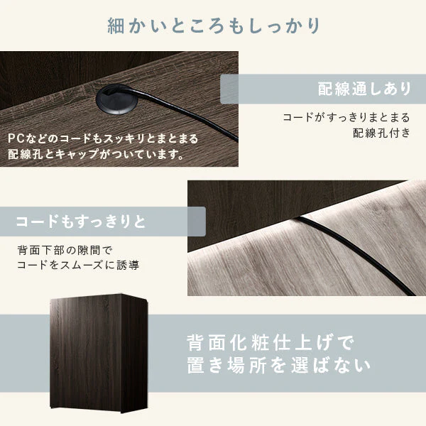 パーテーションデスク 木製 幅90cm ブラウン×ブラウン - Image 20