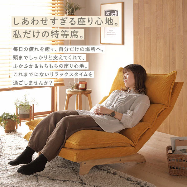 日本製 ふかふかハイバックリクライニングソファ デニム調生地 アッシュグレー - Image 5